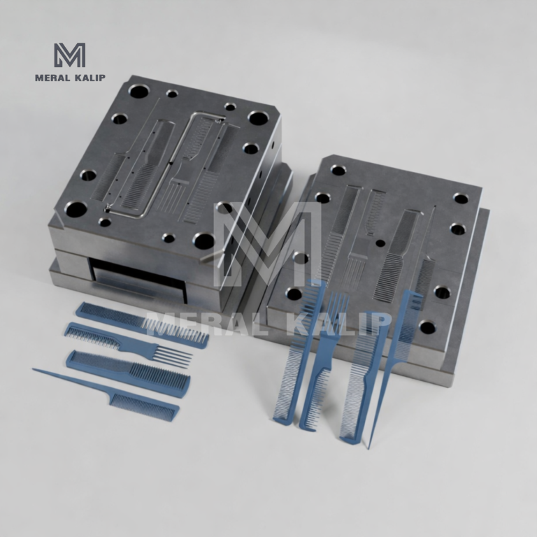 قالب حقن بلاستيك معدني لتصنيع أمشاط الشعر الزرقاء